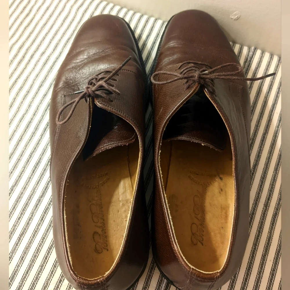 Brooks Brothers Men's Brown Leather Oxfords Salinger Size 9‎
